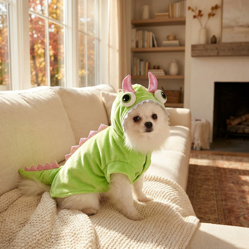 Dog Dragon Costume | Cute Halloween Hoodie with Spikes & Tail